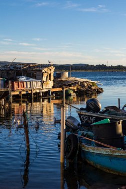 Small port of the Pointe Courte district in Sete, on the shore of the Etang de Thau