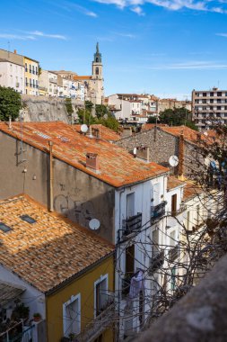 Colorful facades of houses in the Quartier Haut of Sete