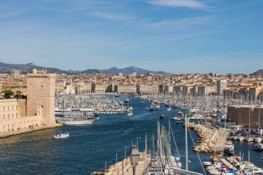 View of the entrance to the Old Port of Marseille from Emile Duclaux Park