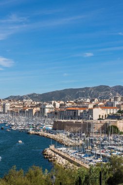 View of the entrance to the Old Port of Marseille from Emile Duclaux Park