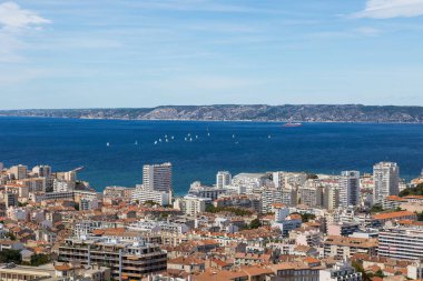 View of the Pharo district and the sea from the Basilica of Notre-Dame de la Garde