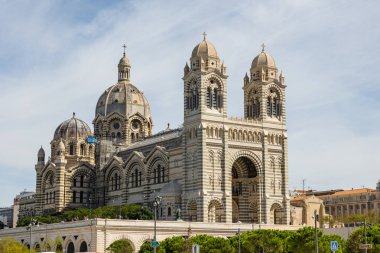 View on the Cathedral La Major of Marseille, on the Esplanade Jean-Paul II