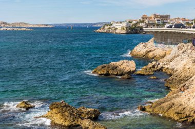 Summer view on the Corniche Kennedy in Marseille