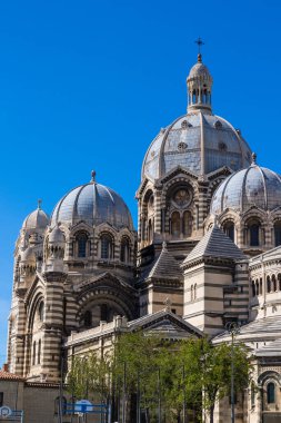View on the domes of the Cathedral La Major of Marseille from the back