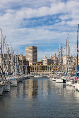 Residential buildings along the quays of the Vieux Port of Marseille