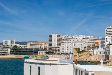 View of the Anse des Catalans and the Corniche Kennedy in Marseille