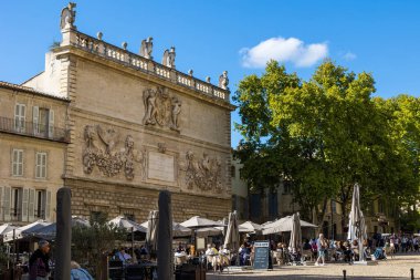 Italian style baroque facade of the Hotel des Monnaies on the Place du Palais in Avignon