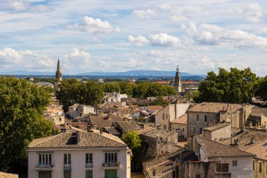 Panorama from the Jardin des Doms over Avignon and the bell towers of the Augustins and the Church of Saint-Symphorien-des-Carmes