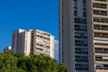 Housing tower of the Le Nouveau Monde complex, near the Antigone district in Montpellier