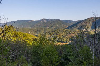 Forest and mountains around the village of Olargues in the Haut-Languedoc Regional Nature Park