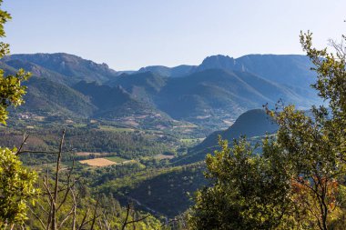 Forest and mountains around the village of Olargues in the Haut-Languedoc Regional Nature Park