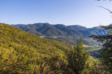 Forest and mountains around the village of Olargues in the Haut-Languedoc Regional Nature Park