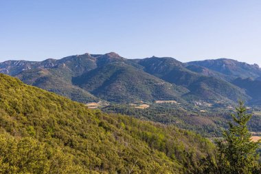 Forest and mountains around the village of Olargues in the Haut-Languedoc Regional Nature Park
