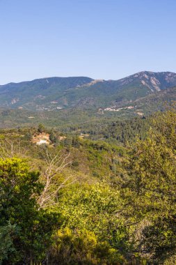 Forest and mountains around the village of Olargues in the Haut-Languedoc Regional Nature Park