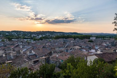 Sunset on the historical center of Sommieres