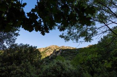 View on the mountains around the Gorges de l'Heric shortly after sunrise
