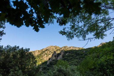 View on the mountains around the Gorges de l'Heric shortly after sunrise