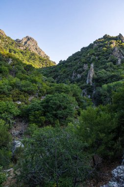 View on the mountains around the Gorges de l'Heric shortly after sunrise