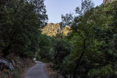 View on the mountains around the Gorges de l'Heric shortly after sunrise