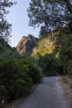 View on the mountains around the Gorges de l'Heric shortly after sunrise