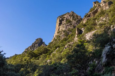 View on the mountains around the Gorges de l'Heric shortly after sunrise