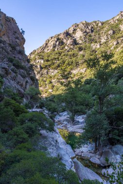 View on the mountains around the Gorges de l'Heric shortly after sunrise