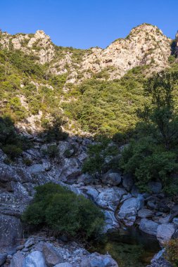 View on the mountains around the Gorges de l'Heric shortly after sunrise