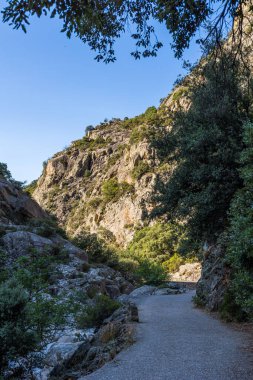 View on the mountains around the Gorges de l'Heric shortly after sunrise