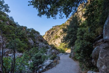 View on the mountains around the Gorges de l'Heric shortly after sunrise
