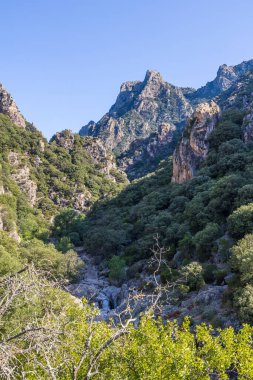 Landscape at the entrance of the Gorges de l'Heric in the Natural Park of Haut-Languedoc