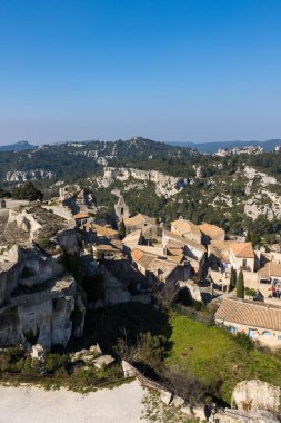 Ortaçağ köyü Les Baux-de-Provence Kale 'den