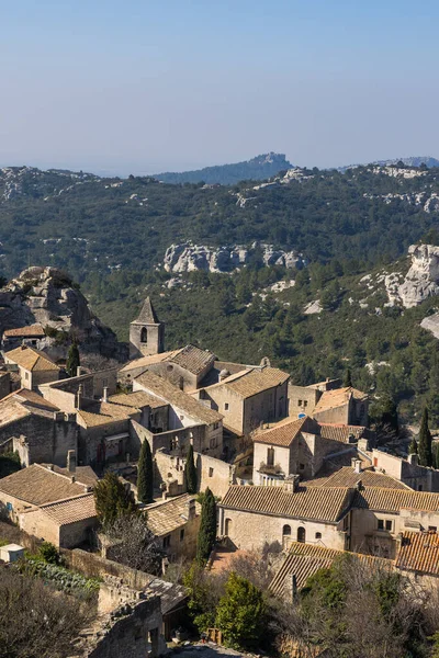 stock image Medieval village of Les Baux-de-Provence from the keep of the castle