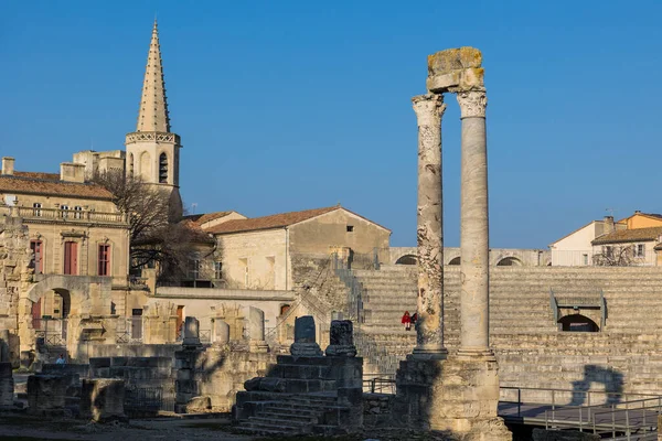 stock image Ruins of the Roman Theater of Arles, in the heart of the city