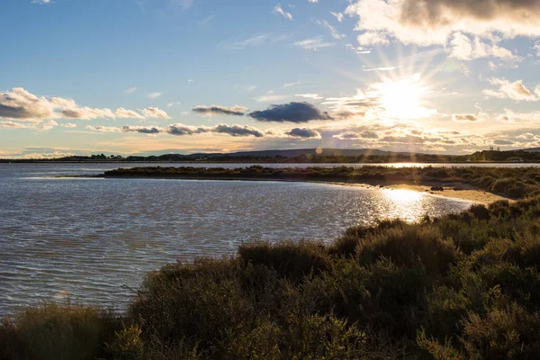Sonnenuntergang Auf Dem Esclavon Natürliche Insel Arnel Teich — Stockfoto