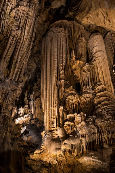 stock image Limestone geological formations inside the Demoiselles cave