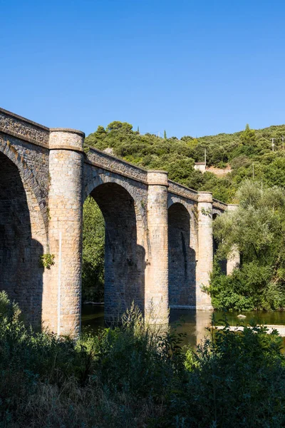 Ponte Ceps Roquebrun Uma Ponte Seis Arcos Que Data Século — Fotografia de Stock