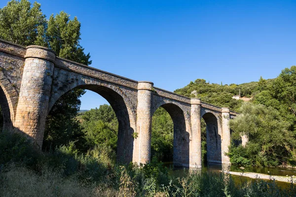 Ponte Ceps Roquebrun Uma Ponte Seis Arcos Que Data Século — Fotografia de Stock