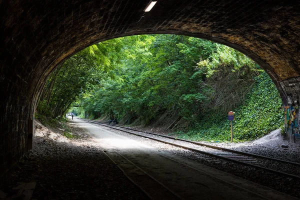 Paris 'in 18. Bölgesi' ndeki Petite Ceinture demiryolu hattının kalıntıları.