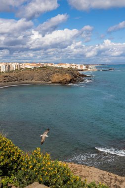 Akdeniz ve Cap d 'Agde kayalıkları volkanik kayalıklardan karakteristik renklere sahip.