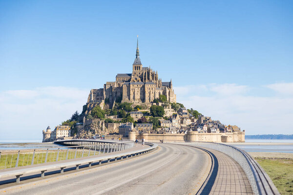 View on the Mont Saint-Michel from the bridge