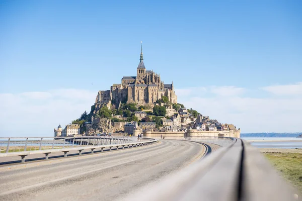 Kilátás Mont Saint Michel Hídról — Stock Fotó