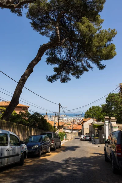stock image View of the Port of Sete from the streets of Mont Saint-Clair in Sete