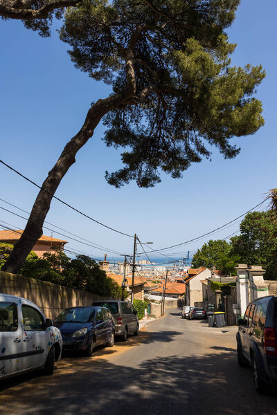 View of the Port of Sete from the streets of Mont Saint-Clair in Sete
