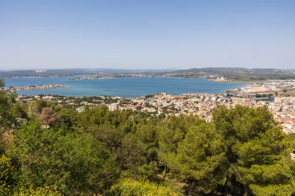 stock image View on the Thau Lagoon from the Mont Saint-Clair in Sete on a sunny summer day