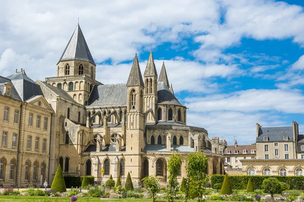 stock image View of the Abbaye-aux-Hommes and the Caen City Hall from the Esplanade Jean-Marie Louvel