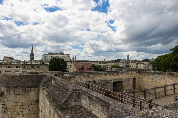 stock image Urban landscape dominated by bell towers from the ramparts of Caen Castle