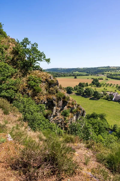 stock image Landscape of the Suisse Normande from the Rochers des Parcs in Clecy on a spring day