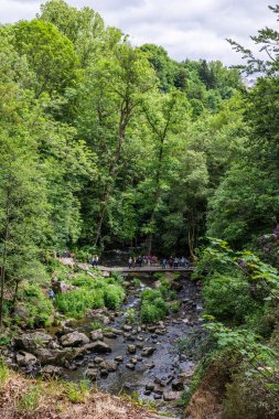 Büyük Mortain Şelalesi 'nin tepesinden Cance Nehri' ne bakın.