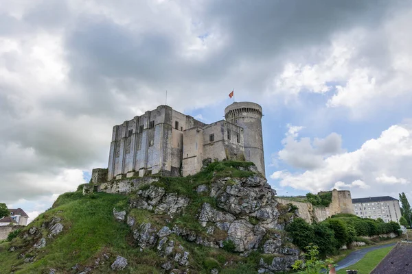Vista Pelo Tempo Nublado Castelo Guilherme Conquistador Falaise — Fotografia de Stock