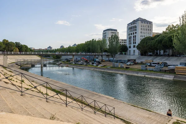 Preparations Fise 2022 Banks Lez River Montpellier — Stock Photo, Image